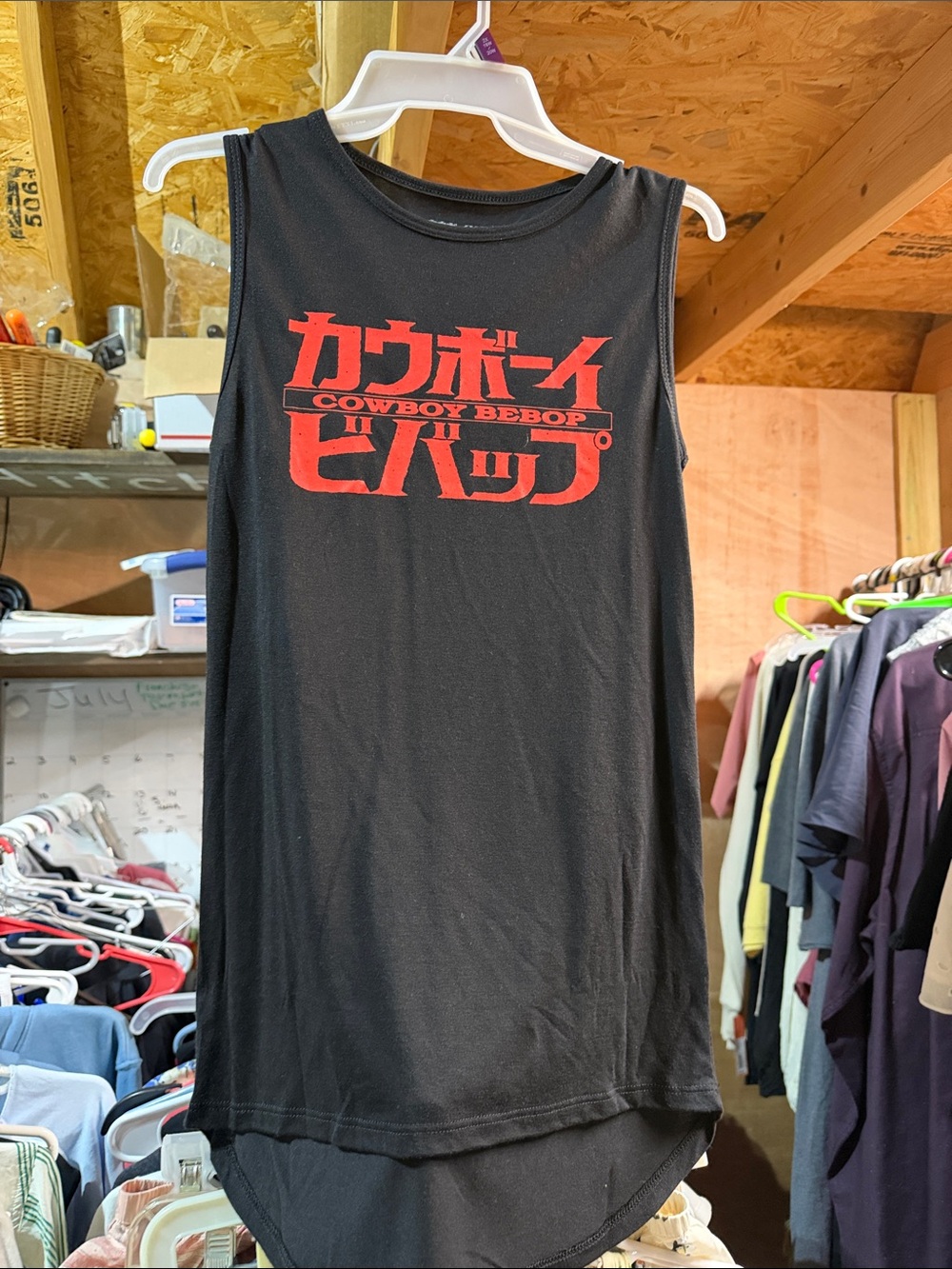 Source Unknown Black Tank with Red 'Cowboy Bebop' Graphic